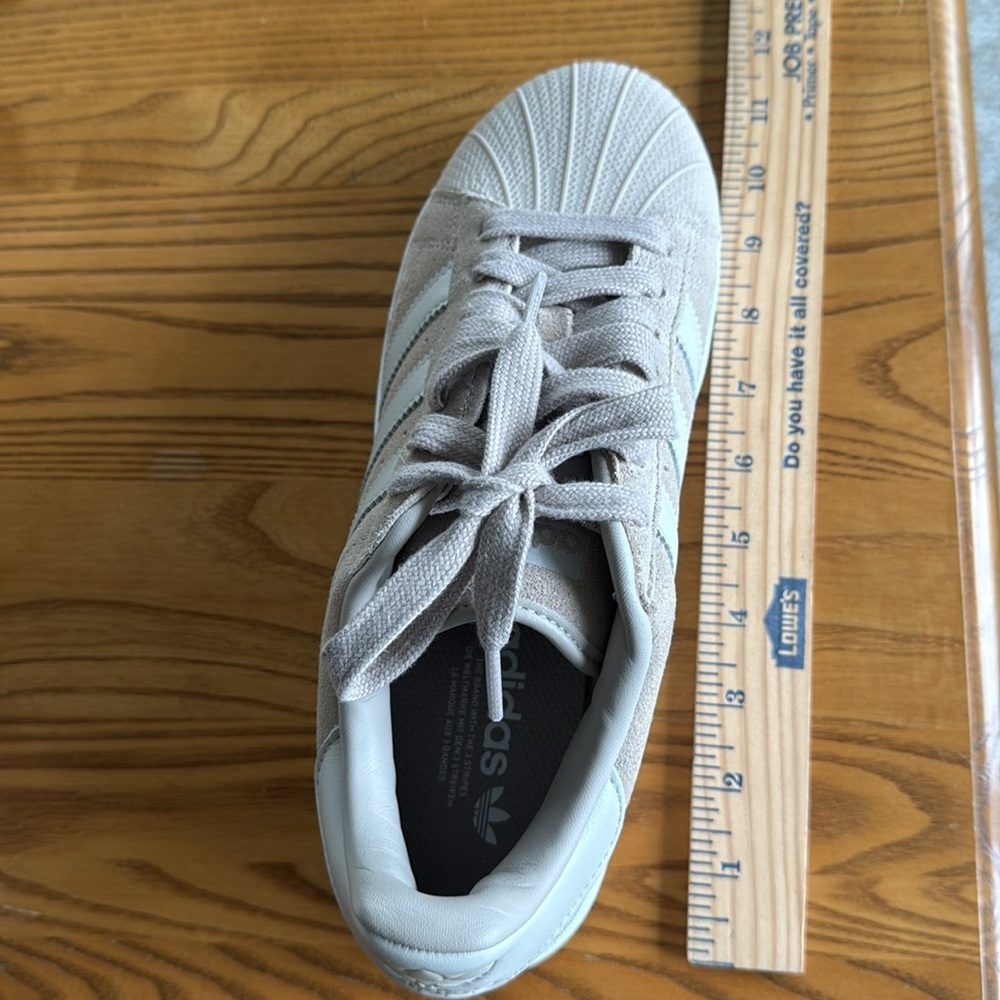 Adidas Tan Sneakers Classic Shell Toe Design Superstar XLG size unisex 9 - Picture 9 of 10